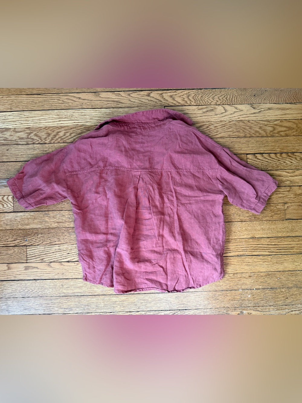 Mod Ref Linen Button-Up Top - Size Medium - Picture 4 of 4